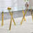 71-Inch Tempered Glass Dining Table With Sturdy Metal Legs-1283795724
