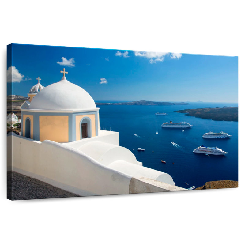 Ravi Santorini Church Domes, 32" H x 48" W