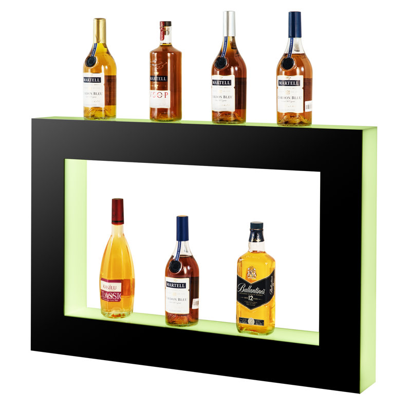 Support à vin mural noir, H 23,6 po x l 35,4 po x P 4,3 po