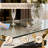 71" Tempered Glass & Metal Rectangular Dining Table-981573799