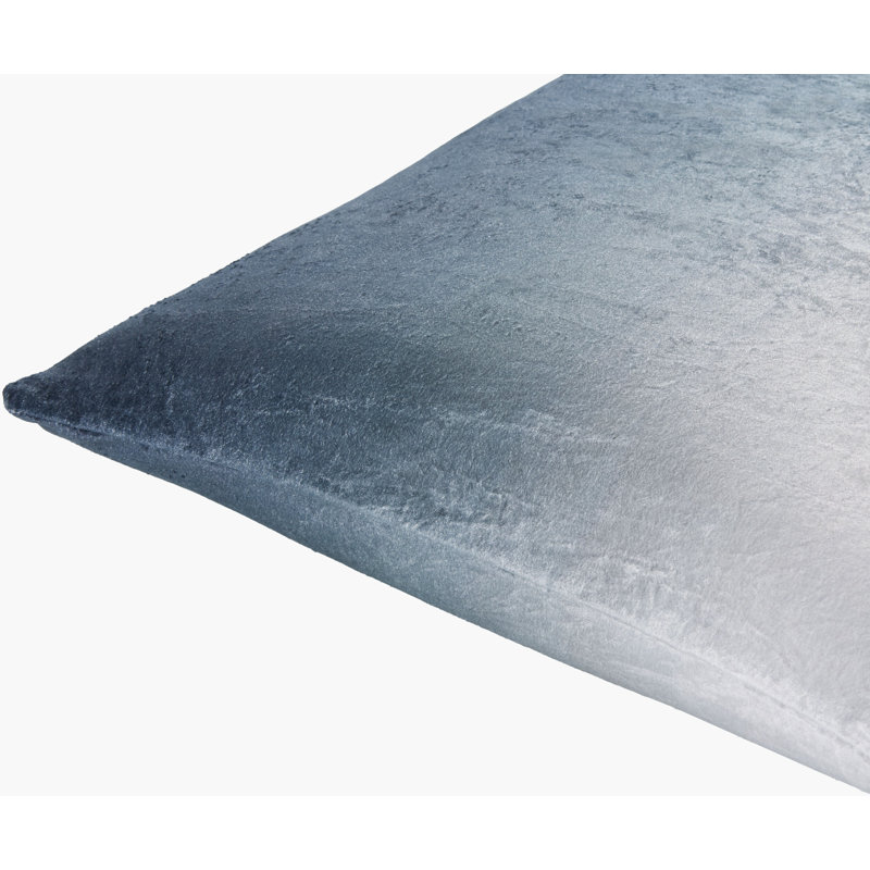 Housse de coussin décoratif Theodosia, H 18 po x l 18 po, Bleu marine/gris