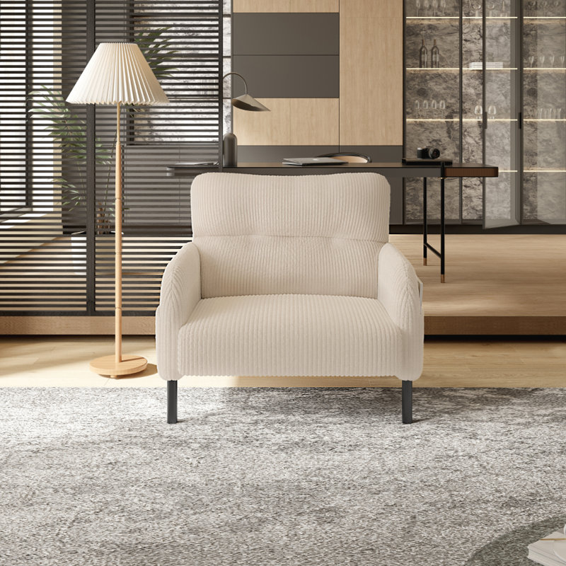 Upholstered Accent Chair, Beige