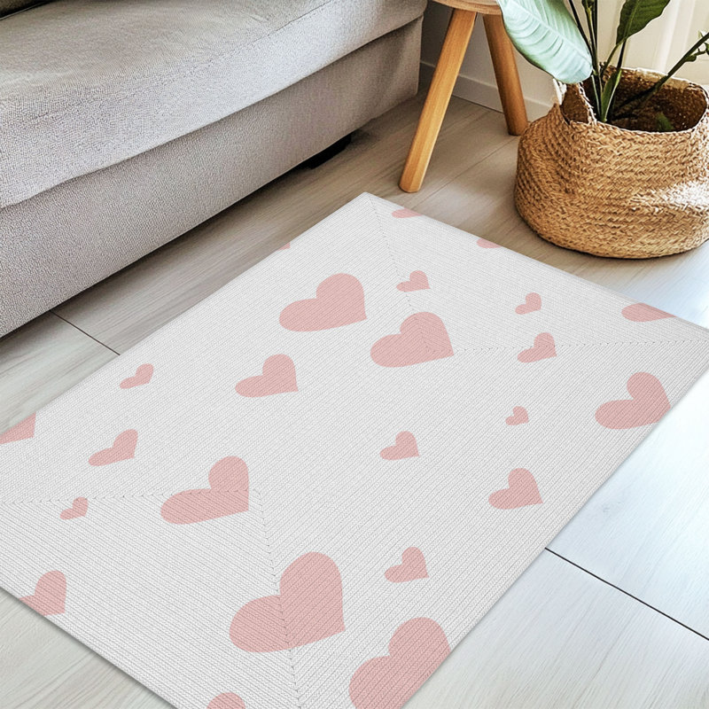 Tapis tressé Minimal Heart Vibes, Rectangulaire 3 pi x 5 pi