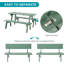 6 - Person Wood Patio Dining Set with Rectangular Table-1689992342