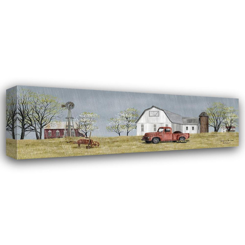«Gracie Oaks Jacobs», art sur toile tendue par Billy Gallery: Spring on the Farm BJ1196A, H 19 po x l 48 po