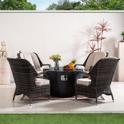 4 - Person Outdoor Seating Group With Fire Pit Table