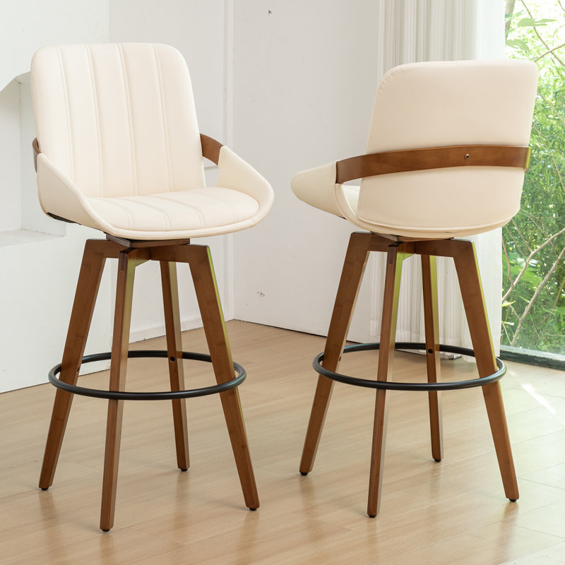 Modern Swivel Bar Stool, Beige, Bar Stool (74.9cm Seat Height)