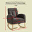 Modern Accent Rocking Chair with Solid Wood Legs, Comfy Upholstered Nursery Glider, High Backrest and Side Pocket-2102772395