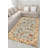 Light Blue Themed Ivy And Flower Patterned Vintage Decorative Carpet-1100569822