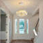 Lustre rond en cristal argenté-289057427