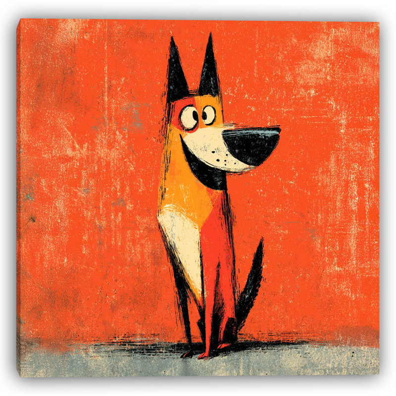 Orange Studio Pup Wrapped Canvas Wall Art