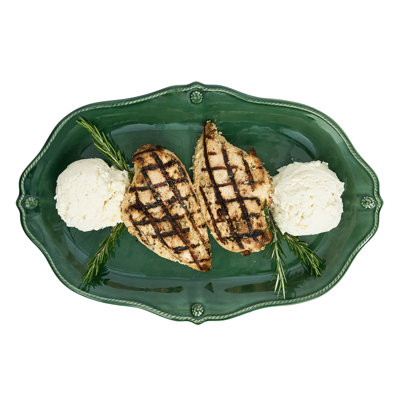 Berry & Thread Scalloped Charger/Platter - Basil