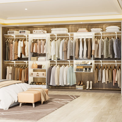 41’’-154’’ W Closet System With Shelves And 8 Hanging Rods