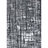Windsom Abstract Area Rug in Sliver/Charcoal