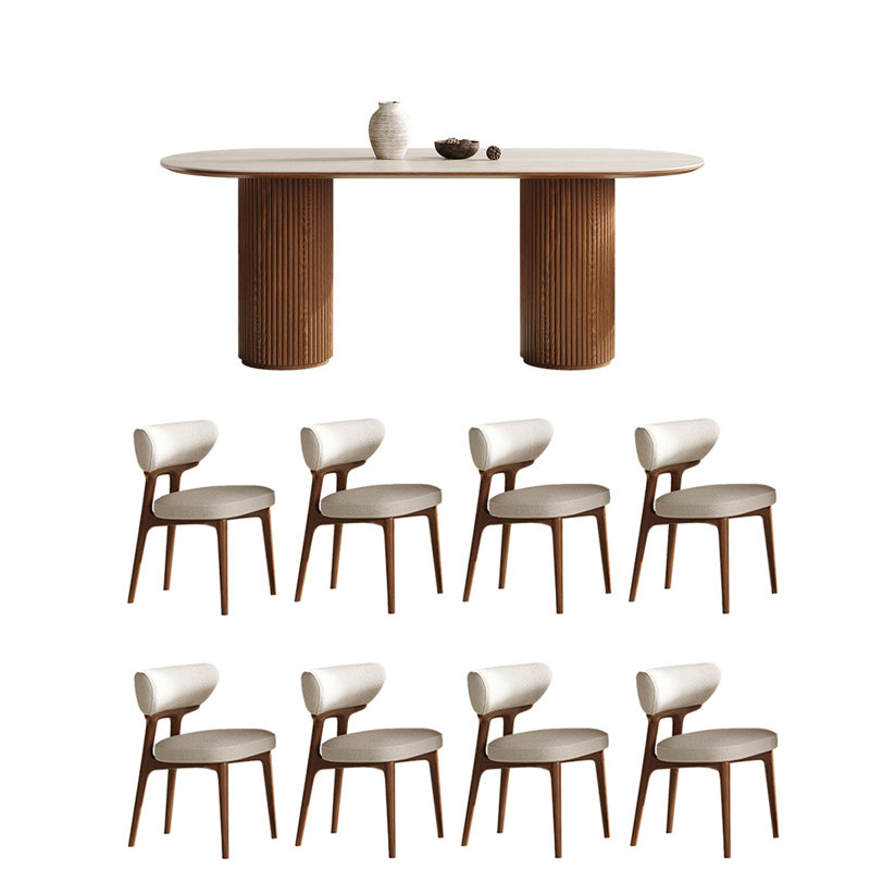Table de salle à manger et chaise ovale, H 29,52 po x L 70,86 po x l 31,49 po