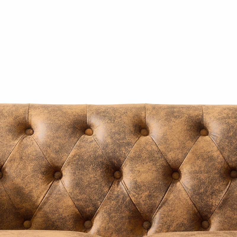 Canapé brun 83 po Mid Century, Brown