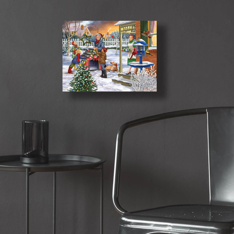 «Decking The Doghouse» par Bigelow, illustrations sur verre acrylique, H 12 po x l 16 po x P 0,13 po