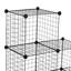 HOMCOM DIY 6 Cube Metal Wire Rack Interlocking Storage Cabinet, Black