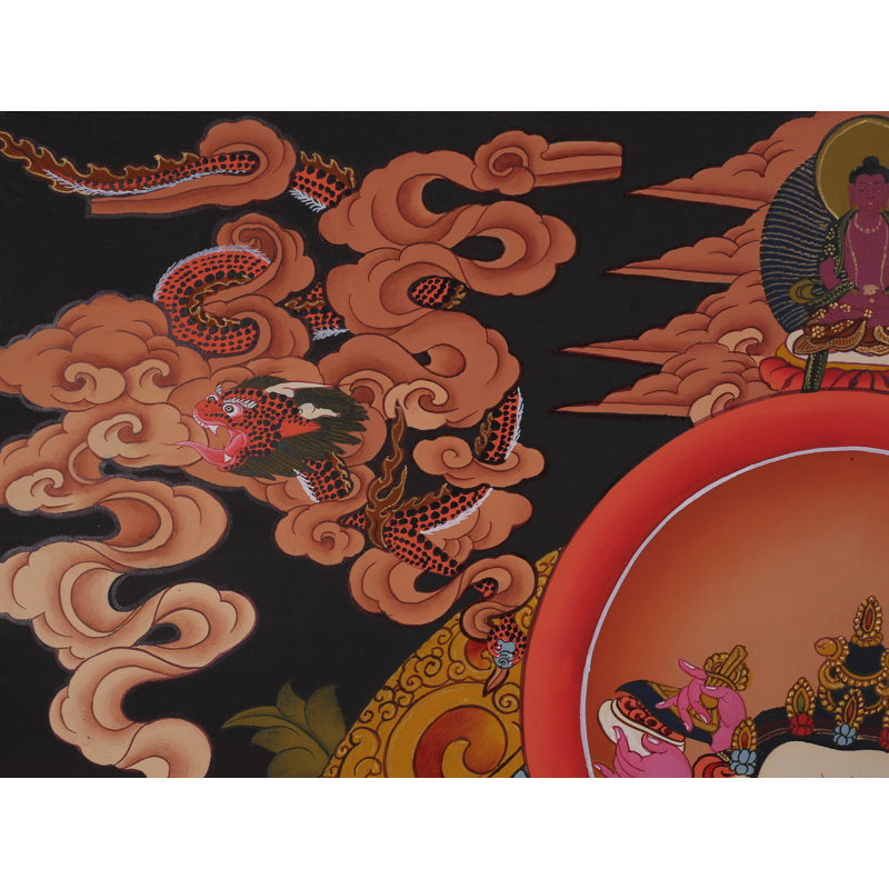 Vajrasattva Shakti (Thangka sans brocart) | Or pur 24 carats avec peinture acrylique