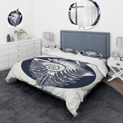 Ensemble de housse de couette rétro en spirale Nautilus Spiral