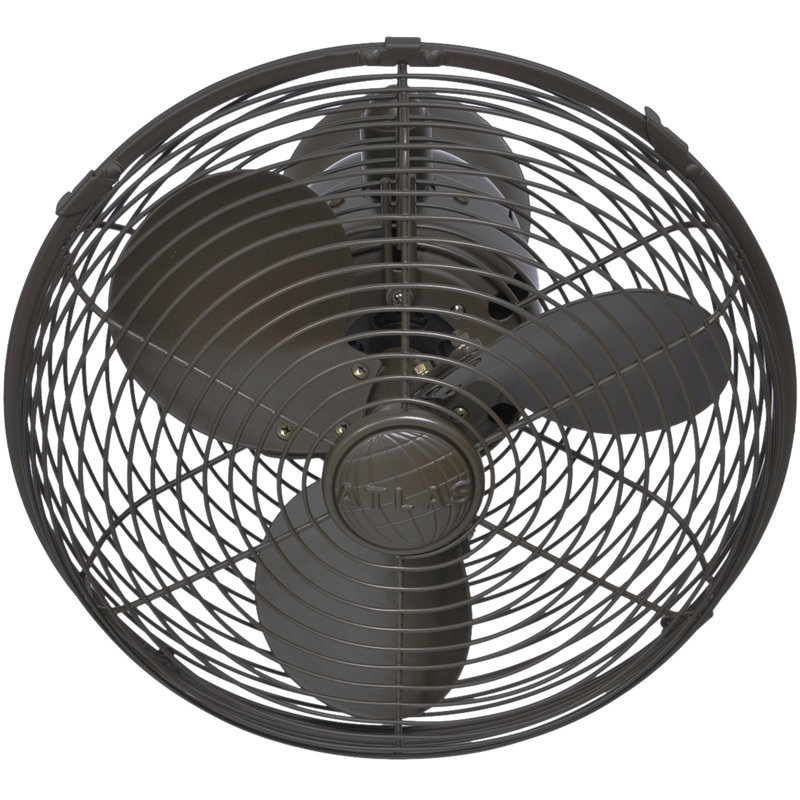 13" Oscillating Wall Mounted Fan, Textured Bronze