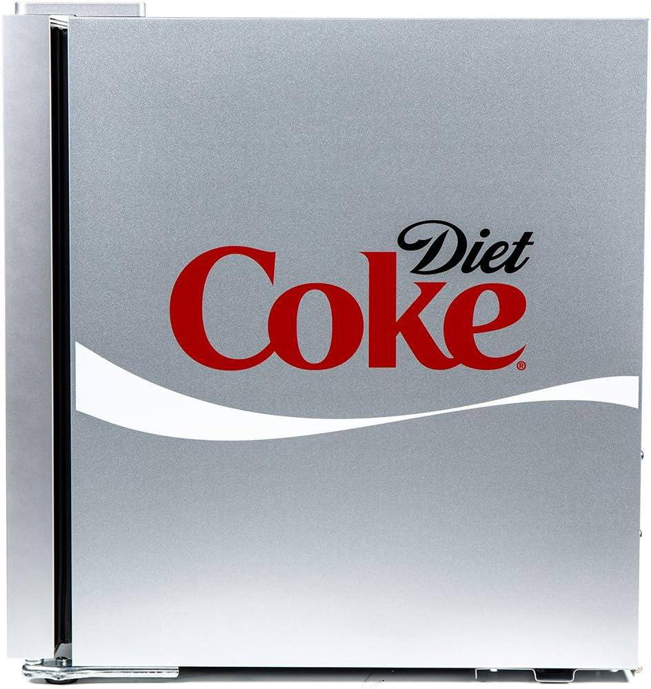 Husky HUS-HY209 Diet Coke Design Mini Fridge/Drinks Cooler Refrigerator - Silver