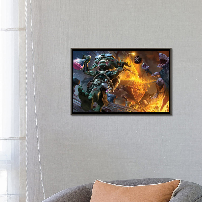 Alchemist Explosions - reproduction d'art murale - toile encadrée, 18" H x 26" W, Gris