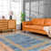 Demie Abstract Handmade Flatweave Recycled P.E.T. Area Rug in Blue/Tan