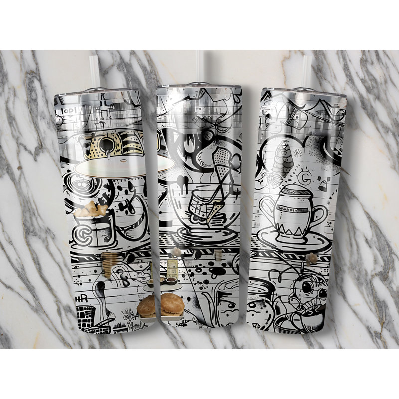 Choose Handmade Tumblers 591ml Vacuum Insulated Stainless Steel (18/8) Travel Tumbler with Straw