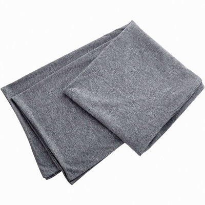 Luxury Jersey Cotton Body Pillow Cover - Soft Removable Case with Zipper - Long Fuzzy Knitted Grey - 21"X54" - Plush Comfort Sleep Protector