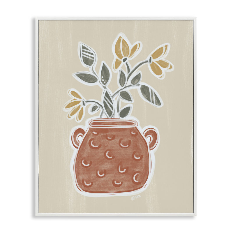 Giclée de fleurs Clarence, dessin de Beki Marquardt, H 30 po x l 24 po, Estampe numérique encadrée blanc bord de mer