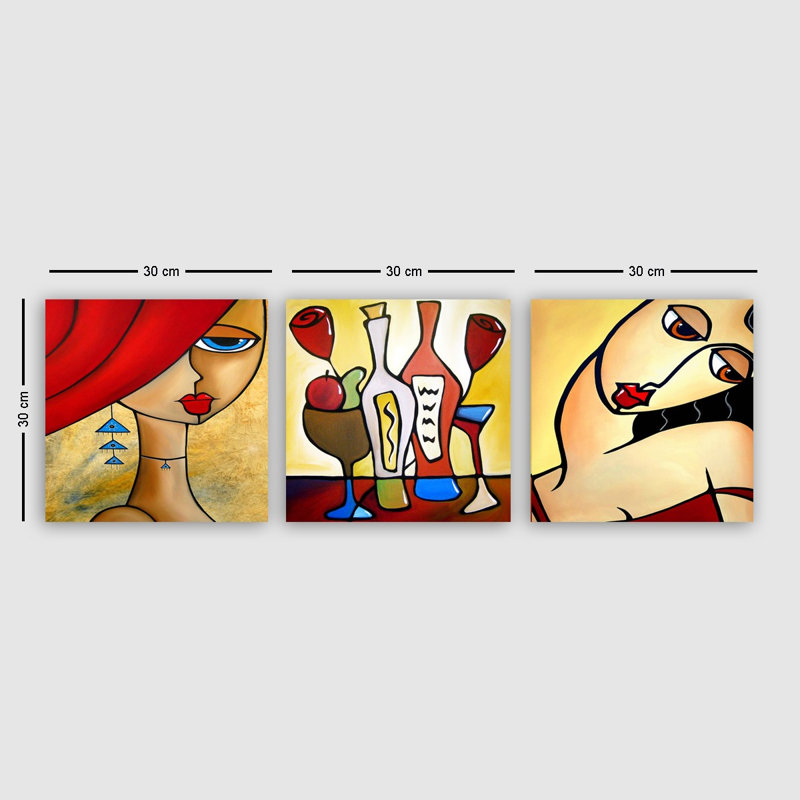 Ensemble de 3 impressions sur toile tendue