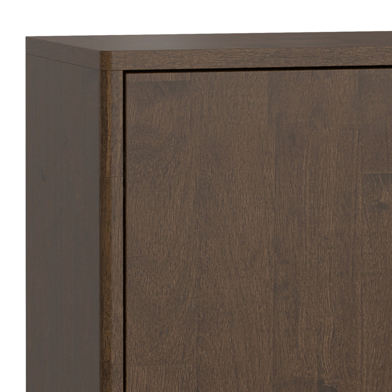 Walnut Brown Solid Hardwood Mid Century Modern Sideboard Cabinet