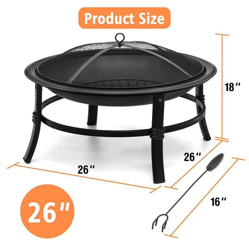 Round Steel Wood Burning Smokeless Fire Pit