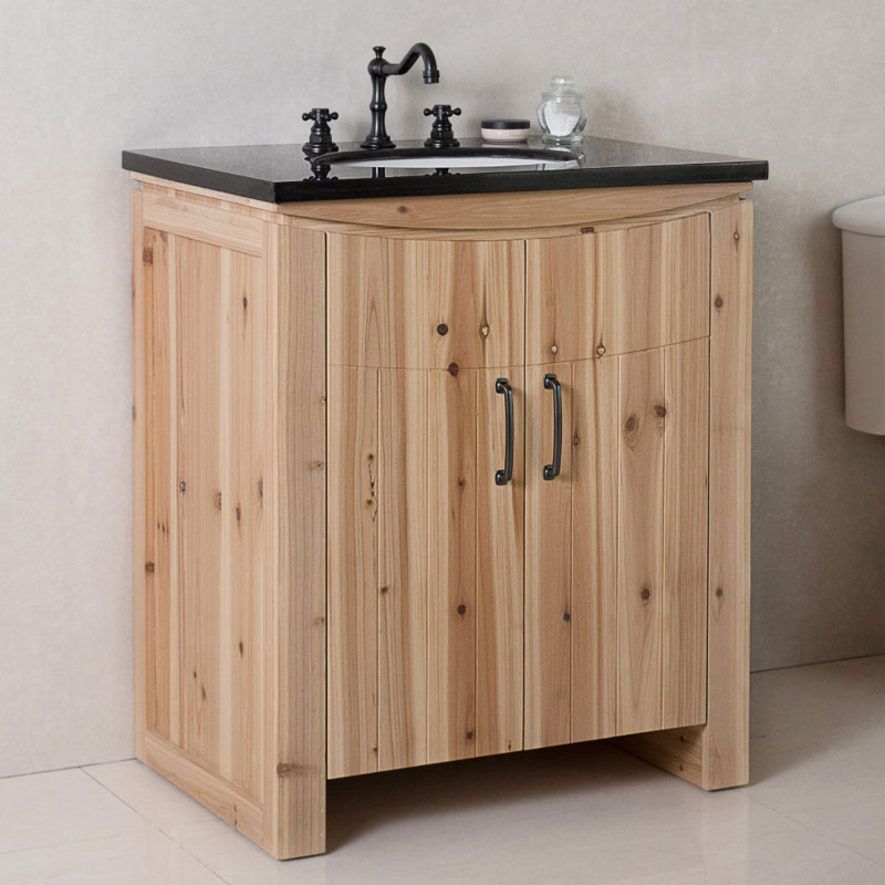 Genoa 30'' Single Bathroom Vanity with Top, Black