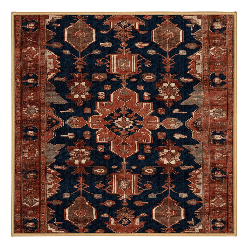 Tapis brun lavable à la machine, Carré 4 pi