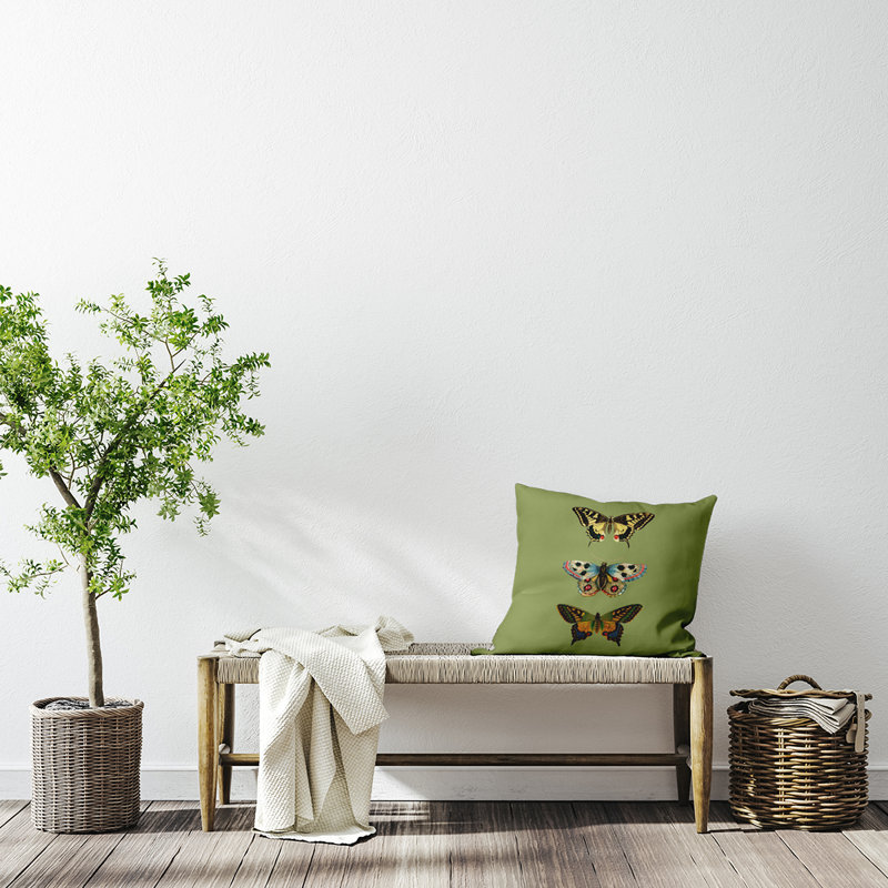 Reversible Throw Pillow, 26" x 26", Green