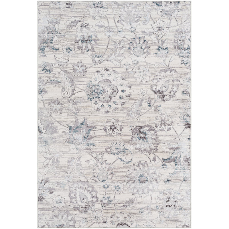 Tapis argenté / gris Framingham, Rectangle 2 pi x 3 pi