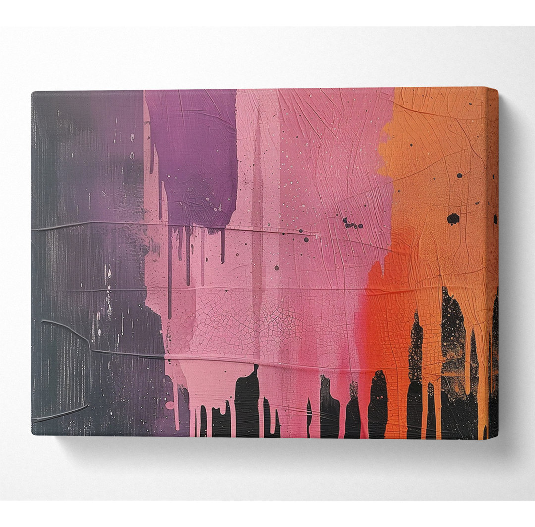 Paint Drips On Grey - Kunstdrucke auf Leinwand - Wrapped Canvas