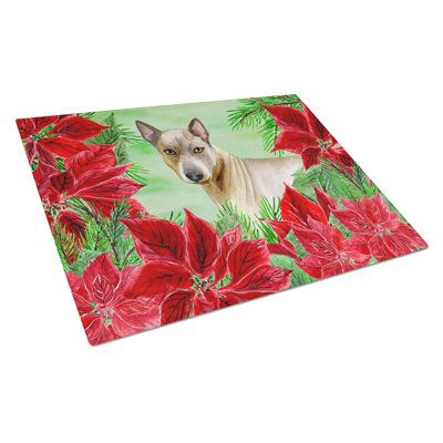 Caroline's Treasures Tempered Glass Poinsettias Cutting Board