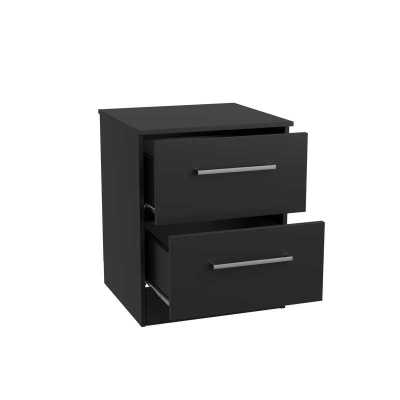 Ensemble de chambre à coucher 3 pièces Soho - Commode 6 tiroirs et 2 tables de chevet 2 tiroirs, Black