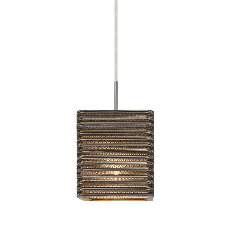 Luminaire rectangulaire à 1 lampe unique Mortola, Nickel satiné