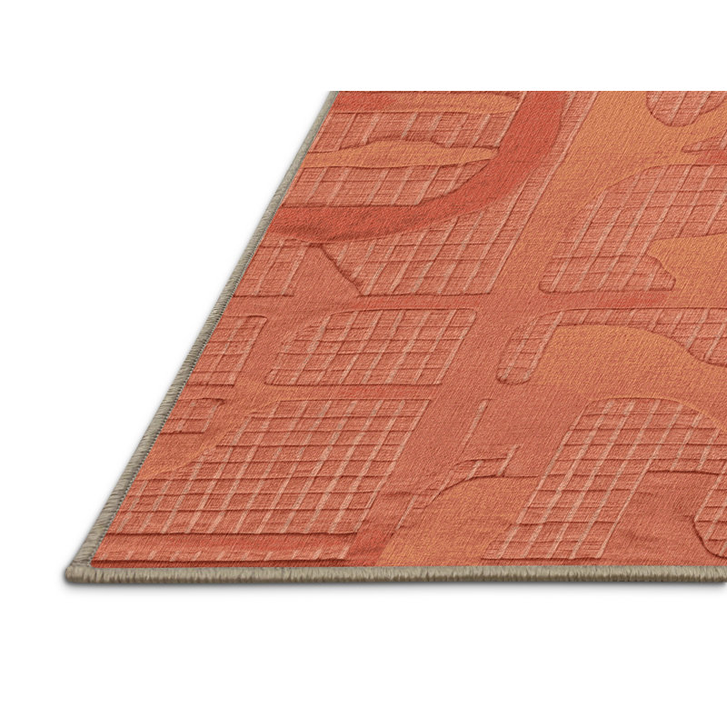 Tapis rose lavable à la machine, Carré 7 pi