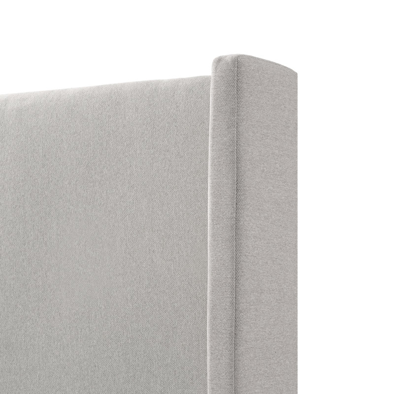 Lit plateforme tapissier Reinette, Grand, Gris clair