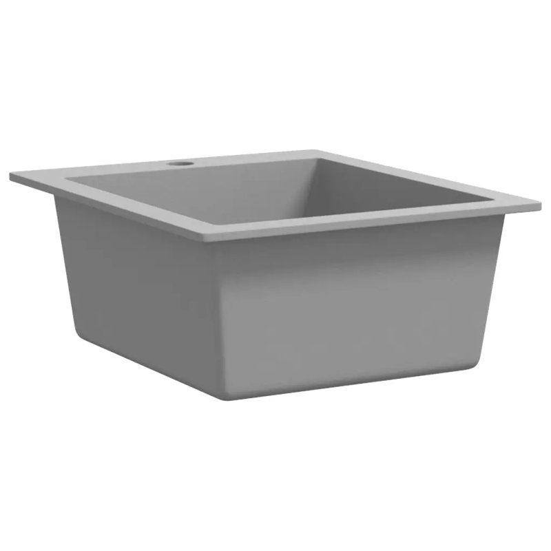 Audra Overmount Kitchen Sink Single Basin Granite, Grey