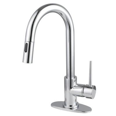 Robinet de bar 1 trou à fixation sur le comptoir avec douchette rétractable Kingston Brass New York