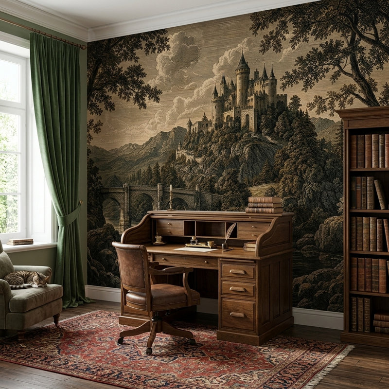 Papier peint ciel nuageux amovible, décoration murale orageuse, 120"x96", Peel and Stick