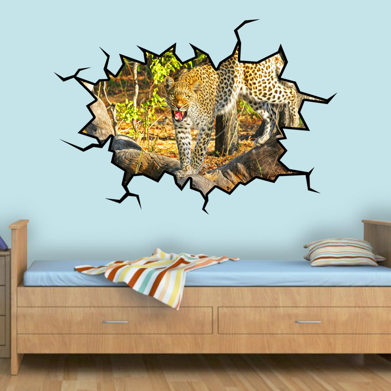 Décalcomanie murale trou fissuré safari, H 18 po x l 22 po x P 0,01 po