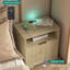 Table de chevet avec station de charge, table de chevet intelligente avec veilleuse, tables de chevet avec armoire de rangement pour la chambre à coucher, bois-130076049