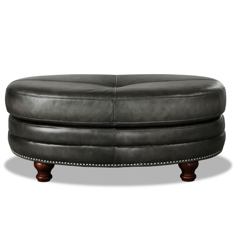 Repose-pieds ovale en cuir Belfast